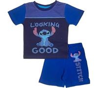 arlis Ensemble T-Shirt Stitch avec Short Stitch Disney l'image est imprimée à l'avant Col Rond. Matière: 100% Coton (Ensemble T-shirt avec Short Stitch - B, 3 Ans - 98 Cm)