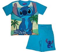 arlis Ensemble T-Shirt Stitch avec Short Stitch Disney l'image est imprimée à l'avant Col Rond. Matière: 100% Coton (Ensemble T-shirt Stitch Bleu, 7 Ans - 122 Cm)