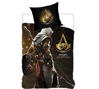 arlis Parure de Couette Assassin's Creed - 1 Housse de Couette 140x200 + 1 taie 63x63cm (Parure de lit Assassin's Creed - M) (Assassin's Creed Duvet Set, 140 x 200 cm | 63 x 63 cm)