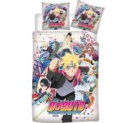 arlis Parure de Couette Boruto - 1 Housse de Couette 140x200 + 1 taie 63x63cm (Parure de lit Naruto Shippuden - M) (Parure de lit Boruto Shippuden, 140 x 200 cm | 63 x 63 cm)