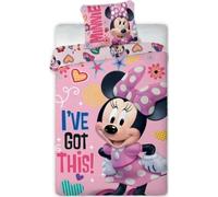arlis Parure de Couette Minnie Disney - 1 Housse de Couette 140x200 + 1 taie 63x63cm (Parure de lit Minnie Disney - M) (Minnie Disney Duvet Cover Set - J, 140 x 200 cm | 63 x 63 cm)