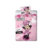 arlis Parure de Couette Minnie Disney - 1 Housse de Couette 140x200 + 1 taie 63x63cm (Parure de lit Minnie Disney - M) (Minnie Disney Duvet Cover Set - B, 140 x 200 cm | 63 x 63 cm)
