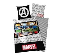 arlis Parure de lit Avengers ou Housse De Couette Avengers Marvel 140 X 200 Cm avec taie d'oreille 63 X 63 Cm (Parure Avengers - 8) Lit d’enfant