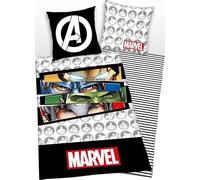 arlis Parure de lit Avengers ou Housse De Couette Avengers Marvel 140 X 200 Cm avec taie d'oreille 63 X 63 Cm (Parure Avengers - 2)