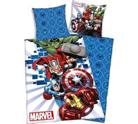 arlis Parure de lit Avengers ou Housse De Couette Avengers Marvel 140 X 200 Cm avec taie d'oreille 63 X 63 Cm (Parure Avengers - 3) Lit d’enfant