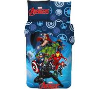arlis Parure de Lit Avengers pour Enfant, Housse de Couette Réversible 140x200 cm, Taie d'oreiller 63x63 cm, 100% Coton (Set Parure Avengers)
