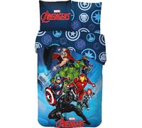 arlis Parure de Lit Avengers pour Enfant, Housse de Couette Réversible 140x200 cm, Taie d'oreiller 63x63 cm, 100% Coton (Parure de lit Avengers - A, 140 X 200 Cm)
