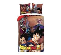 arlis Parure de Lit Dragon Ball Z, Housse de Couette Réversible DBZ avec Taie d'oreiller, 2 Pièces (140x200 cm + 63x63 cm), 1 Personne (Housse de Couette Dragon Ball)