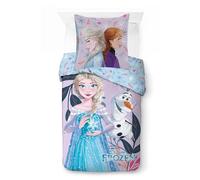 arlis Parure de Lit Frozen en Coton, Housse de Couette Réversible avec Taie d'oreiller - 100% Coton (Parure Frozen)