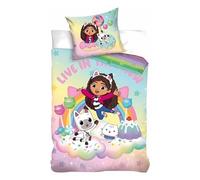 arlis Parure de Lit Gabby's Dollhouse, Housse de Couette Réversible 140x200 cm, Taie d'oreiller 65x65 cm (Parure de lit Gabby's Dollhouse)