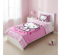 arlis Parure de Lit Hello Kitty, Housse de Couette Hello Kitty Réversible avec Taie d'oreiller, 2 Pièces (140x200 cm + 65x65 cm), 1 Personne (Parure Hello Kitty)