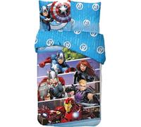 arlis Parure de Lit Licence pour Enfant, Housse de Couette Réversible 140x200 cm, Taie d'oreiller 63x63 cm, 100% Coton (Parure De lit Avengers, 140 X 200 cM)