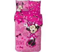 arlis Parure de Lit Minnie pour Enfant, Housse de Couette Minnie Réversible 140x200 cm, Taie d'oreiller 63x63 cm, 100% Coton (Parure de lit Minnie, 140 X 200 Cm)