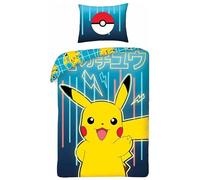 Parure de Lit Pokémon, Housse de Couette Réversible 140x200 cm, Taie d'oreiller 65x65 cm (Parure de lit Pokémon)