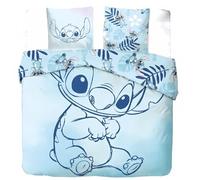 Parure de Lit Stitch 2 Personnes, Housse de Couette Réversible avec 2 Taies d'oreiller - 100% Coton (Parure de Lit Stitch 2 Personnes - C, 240 X 220 Cm + 65x65 Cm)
