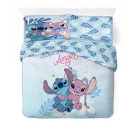 arlis Parure de Lit Stitch en Coton 2 Personnes, Housse de Couette Réversible avec 2 Taies d'oreiller - 100% Coton (Parure Double Stitch-b, 240x220cm)