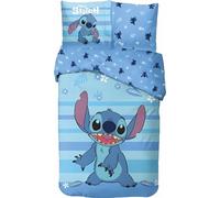 arlis Parure de Lit Stitch en Coton, Housse de Couette Réversible avec Taie d'oreiller - 100% Coton (Parure de lit Stitch - H, 140 X 200 Cm + 63 X63 Cm)