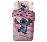 arlis Parure de Lit Stitch en Coton, Housse de Couette Réversible avec Taie d'oreiller - 100% Coton (Parure Stitch-d, 140x200 cm)