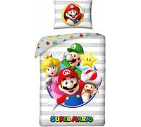 arlis Parure de Lit Super Mario, Housse de Couette Réversible 140x200 cm, Taie d'oreiller 65x65 cm (Parure de lit Super Mario)