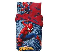 arlis Parure Housse de Couette en Spiderman - 1 Housse de Couette + 1 taie d'oreiller - 100% Coton (Parure de lit Spiderman - A, 140 X 200 Cm)
