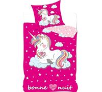arlis Parure Housse de Couette Licorne - 1 Housse de Couette + 1 taie d'oreiller - 100% Coton (Parure de lit Licorne, 140 X 200 Cm)