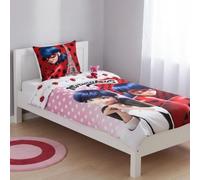 arlis Parure Housse de Couette Miraculous en Coton, Parure de lit Réversible 140x200 cm, Taie d'oreiller 63x63 cm, 100% Coton (Parure Miraculous, 140x200cm)