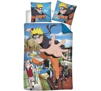 arlis Parure Housse de Couette Naruto Shippuden - 1 Housse de Couette + 1 taie d'oreiller - 100% Coton (Parure de lit Naruto, 140 X 200 Cm)