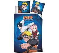 arlis Parure Housse de Couette Naruto Shippuden - 1 Housse de Couette + 1 taie d'oreiller - 100% Coton (Parure de lit Naruto, 140 X 200 Cm)
