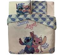 arlis Parure Housse de Couette Stitch en Coton 2 Personnes, Parure de lit Réversible 240x220 cm, 2 Taies d'oreiller 65x65 cm, 100% Coton (Parure Stitch -b)