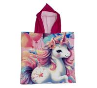 arlis Poncho De Bain Enfant, Microfibre Ultra Doux Et Absorbant, Serviette De Plage À Capuche pour Cape Salle De Bain, Piscine, Plage - Filles Garçons 2-8 Ans (Poncho Licorne)