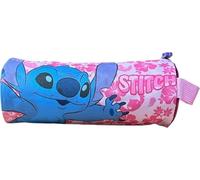 arlis Trousse Scolaire Stitch, Ronde - Dimensions: 23 x9x9 cm (Stitch Rose)