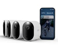 Arlo Caméras de sécurité Pro 6 2K+ Vision nocturne couleur Wi‑Fi Kit 4 caméras extérieures Blanc