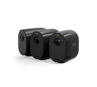 Arlo Essential 1 HD, Caméra de Surveillance WiFi Extérieure Sans Fil, Autonomie de 6 mois, Vision Nocturne en Couleur, Sirène, Audio Bidirectionnel, Essai Arlo Secure inclus, 3 Caméra Noir