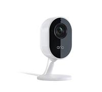 Arlo Essential 1 Indoor HD, Caméra de Surveillance WiFi Intérieure Sans Fil, Vision nocturne, Éclairage, sirène et audio bidirectionnel, Essai Arlo Secure inclus, 1 caméra Blanc