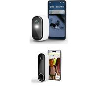 Arlo Essential 2 2K et Sonnette HD, Caméra de Surveillance WiFi Extérieure sans Fil, Autonomie de 24 Mois, Vision Nocturne Couleur, Sirène et Audio Bidirectionnel, Essai Secure Inclus, 2 Caméra Blanc