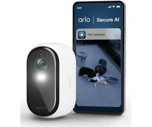 Arlo Essential 2, Caméra de Surveillance WiFi 2K, 1 Caméra | Détection par IA, Vision Nocturne Couleur, Compatible avec Alexa, Essai Secure Inclus