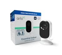 Arlo Essential 2 Indoor 2K, Caméra de Surveillance WiFi Intérieure pour Animaux de Compagnie, Vision Nocturne, Audio bidirectionnel, avec obturateur d'objetif, Essai Secure Inclus, 1 Caméra Blanc