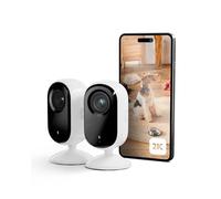 Arlo Essential 2 Indoor 2K, Caméra de Surveillance WiFi Intérieure, Vision Nocturne, Éclairage, sirène et Audio bidirectionnel, Essai Secure Inclus, 4 Caméra Blanc