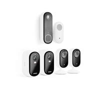 Arlo Essential 2 Kit, 2 Caméras Extérieure HD + Sonnette HD + Carillon + 2 Camera intérieures 2K, Caméra de Surveillance WiFi Extérieure ou intérieure sans Fil, Essai Secure Inclus, Blanc