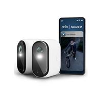 Arlo Essential 3 2K XL, Caméra de Surveillance WiFi Extérieure sans Fil, Autonomie de 24 Mois, Vision Nocturne Couleur, Sirène et Audio Bidirectionnel, Essai Secure Inclus, 2 Caméras Blanc