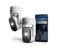 Arlo Essential 3 HD Pan-Tilt-Zoom, Caméra de Surveillance WiFi Extérieure sans Fil, Vision Nocturne Couleur, Éclairage, Sirène et Audio Bidirectionnel, Essai Secure Inclus, 2 Caméras Blanc