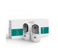 Arlo Essential Caméra de sécurité intérieure 3 2K Pan-Tilt-Zoom, pack de 2