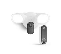Arlo Floodlight Caméra de Surveillance WiFi + Sonnette FHD, sans Fil, Vision Nocturne 160°, Projecteur et Alarme Intégrés, Détection de Mouvement, Audio Bidirectionnel, Essai Arlo Secure Inclus