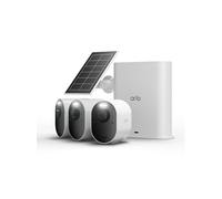 Arlo Caméra Ultra 3 4K avec Smarthub - Extérieure Wi‑Fi, IA, Vision nocturne couleur - 3 caméras