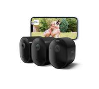 Arlo Pro 5 2K, Caméra de Surveillance WiFi Extérieure Sans Fil, Autonomie de 8 mois, Vision Nocturne Couleur Avancée, Éclairage, Sirène et WiFi Double Bande, Essai Arlo Secure Inclus, 3 Caméras Noir