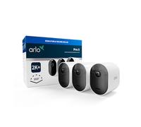 Arlo Pro 5 2K, Caméra de Surveillance WiFi Extérieure Sans Fil, Vision Nocturne Couleur Avancée, Éclairage, Sirène et WiFi Double Bande, Essai Abonnement Secure Inclus, 3 Caméras Blanc