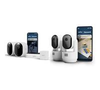 Arlo Pro 6 et Indoor PTZ Caméra de Surveillance WiFi Extérieure sans Fil 2K + HDR, Détection IA, Compatible avec Alexa, Essai Secure Inclus, 4 Caméras + Batterie supplémentaire et Chargeur Double