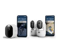 Arlo Pro 6 et Indoor PTZ, Caméra de Surveillance WiFi Extérieure sans Fil 2K+ HDR, Détection par IA, Vision Nocturne Couleur, Compatible avec Alexa, Essai Secure Inclus, 3 Caméras