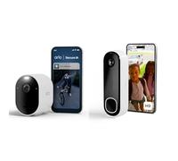 Arlo Pro 6 et Sonnette, Caméra de Surveillance WiFi Extérieure sans Fil 2K+ HDR, Détection par IA, Vision Nocturne Couleur, Compatible avec Alexa, Essai Secure Inclus, 2 Caméras