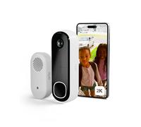 Arlo Sonnette 2K + Chime Carillon, Sonnette de Surveillance WiFi Exterieure Sans Fil, Autonomie de 6 mois, Capteur de Mouvement, Audio Bidirectionnel, Essai Secure inclus, Blanc